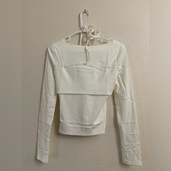 NWOT Ribbed Halter Neck Tie Top - Picture 5 of 5